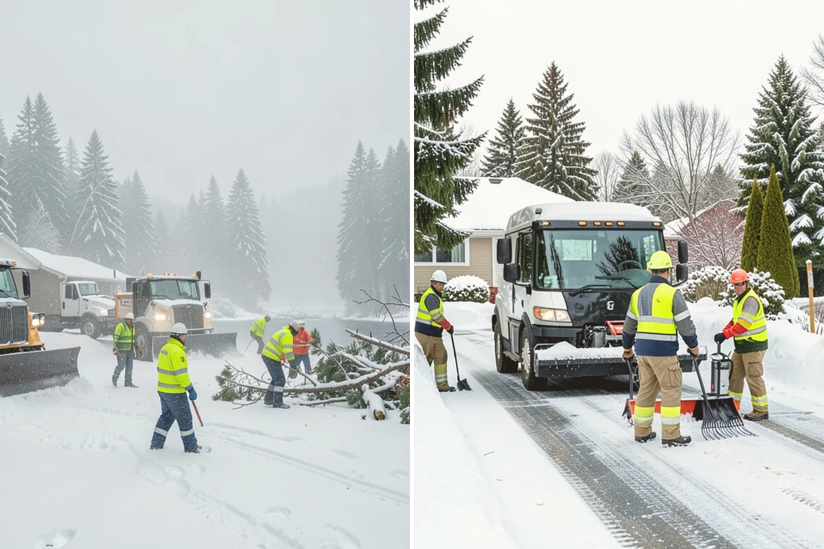 Car Dealership Parking Lot Snow Removal in Milton, King County, WA - Map customer parking, display rows, and the service drive