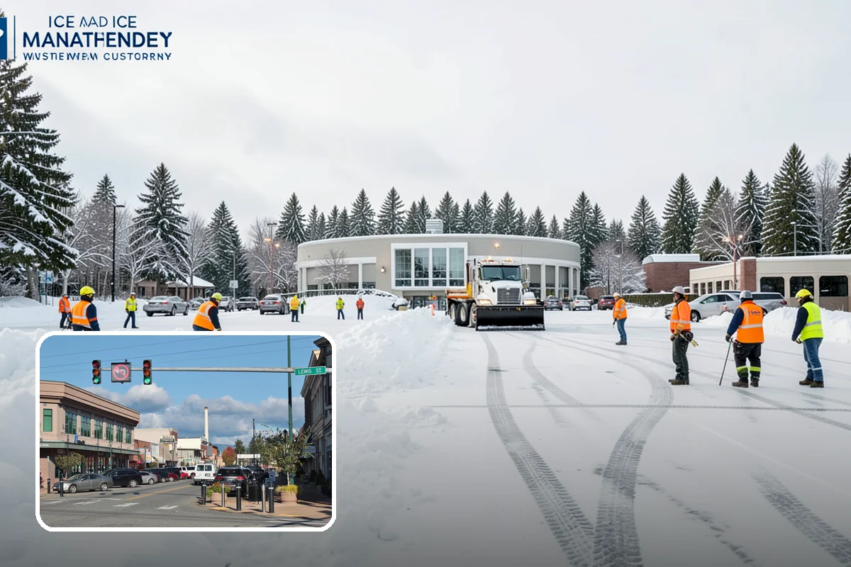Car Dealership Parking Lot Snow Removal in Monroe, Snohomish County, WA - Customer parking, showroom, and service drives stay open