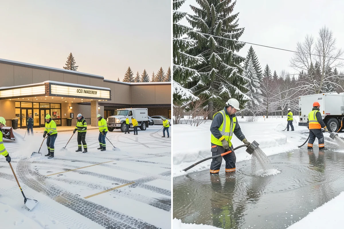 Car Dealership Parking Lot Snow Removal in Mukilteo, Snohomish County, WA - Map customer parking, display rows, and the service drive