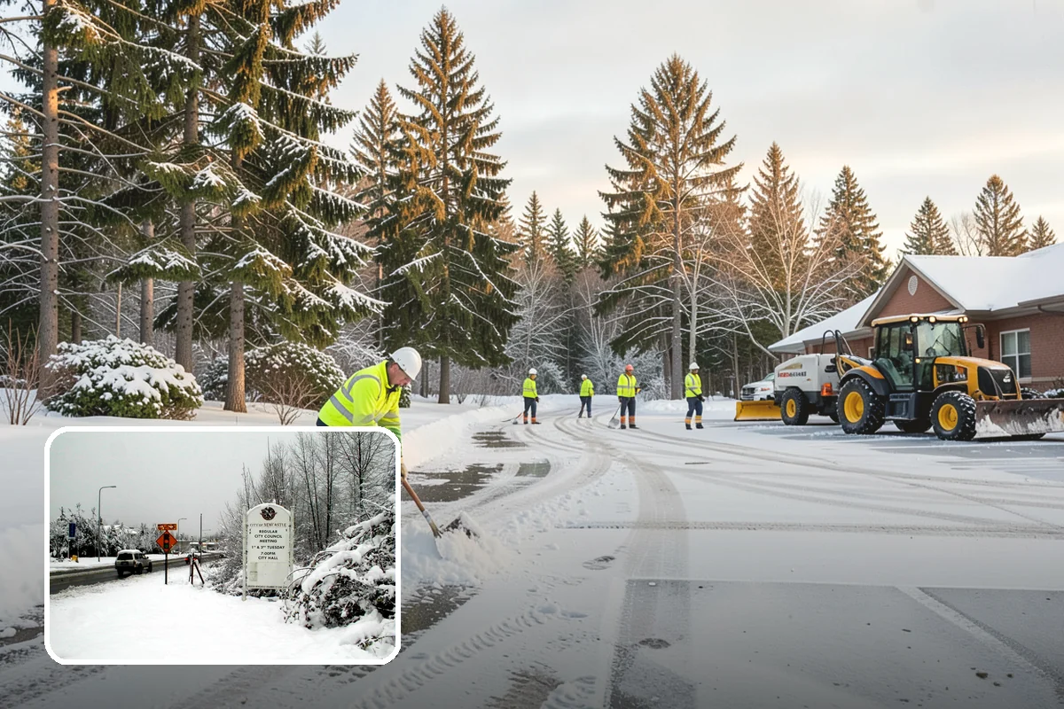 Car Dealership Parking Lot Snow Removal in Newcastle, King County, WA - Customer parking, showroom, and service drives stay open