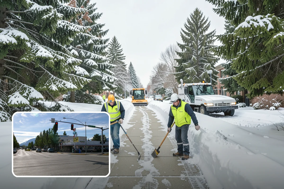 Car Dealership Parking Lot Snow Removal in North Bend, King County, WA - Customer parking, showroom, and service drives stay open