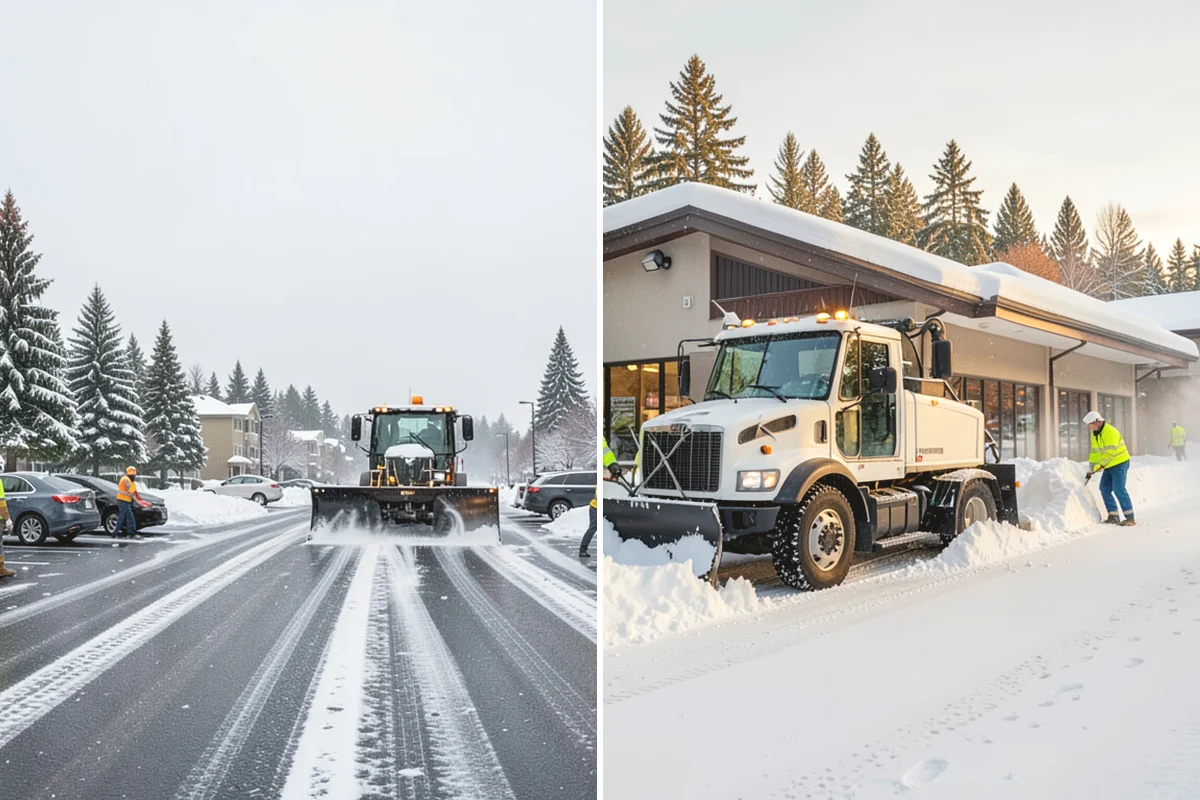 Car Dealership Parking Lot Snow Removal in North Bend, King County, WA - Map customer parking, display rows, and the service drive