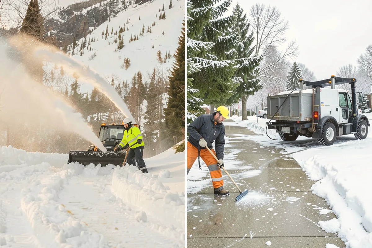 Car Dealership Parking Lot Snow Removal in Orting, Pierce County, WA - Map customer parking, display rows, and the service drive