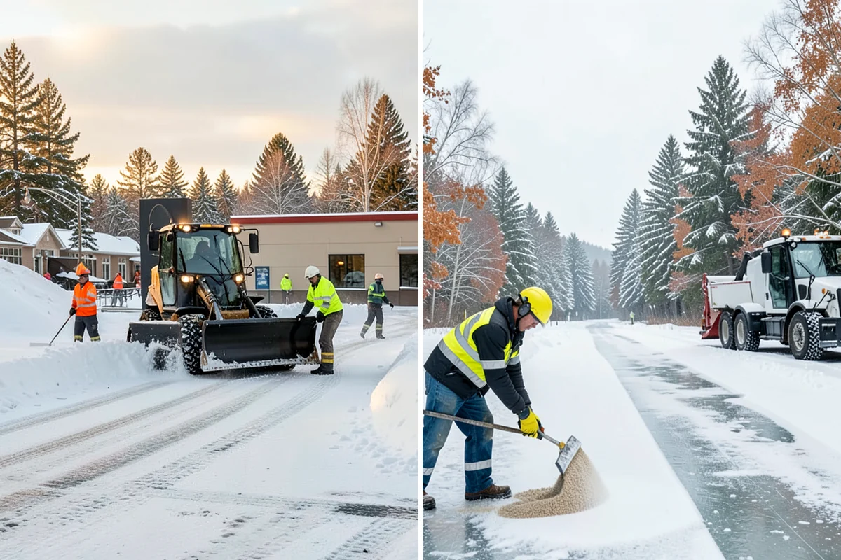 Car Dealership Parking Lot Snow Removal in Pacific, King County, WA - Map customer parking, display rows, and the service drive