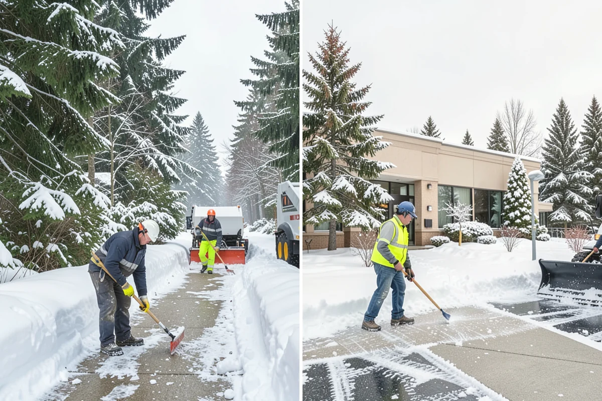 Car Dealership Parking Lot Snow Removal in Ruston, Pierce County, WA - Map customer parking, display rows, and the service drive