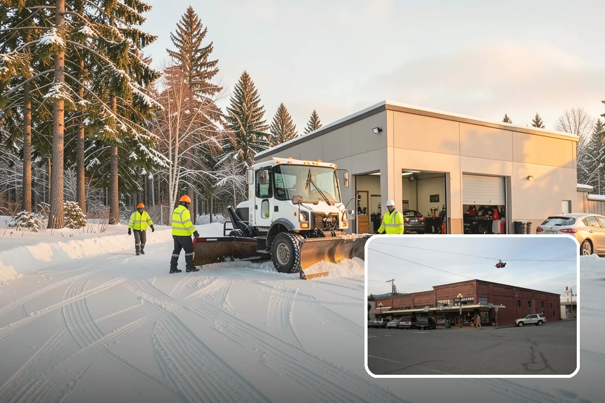 Car Dealership Parking Lot Snow Removal in Sedro-Woolley, Skagit County, WA - Customer parking, showroom, and service drives stay open