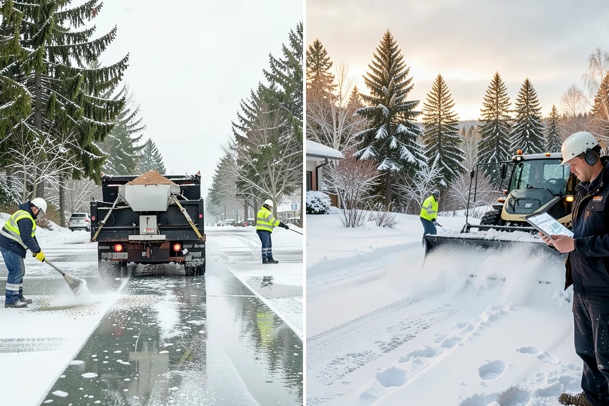 Car Dealership Parking Lot Snow Removal in Shoreline, King County, WA - Map customer parking, display rows, and the service drive