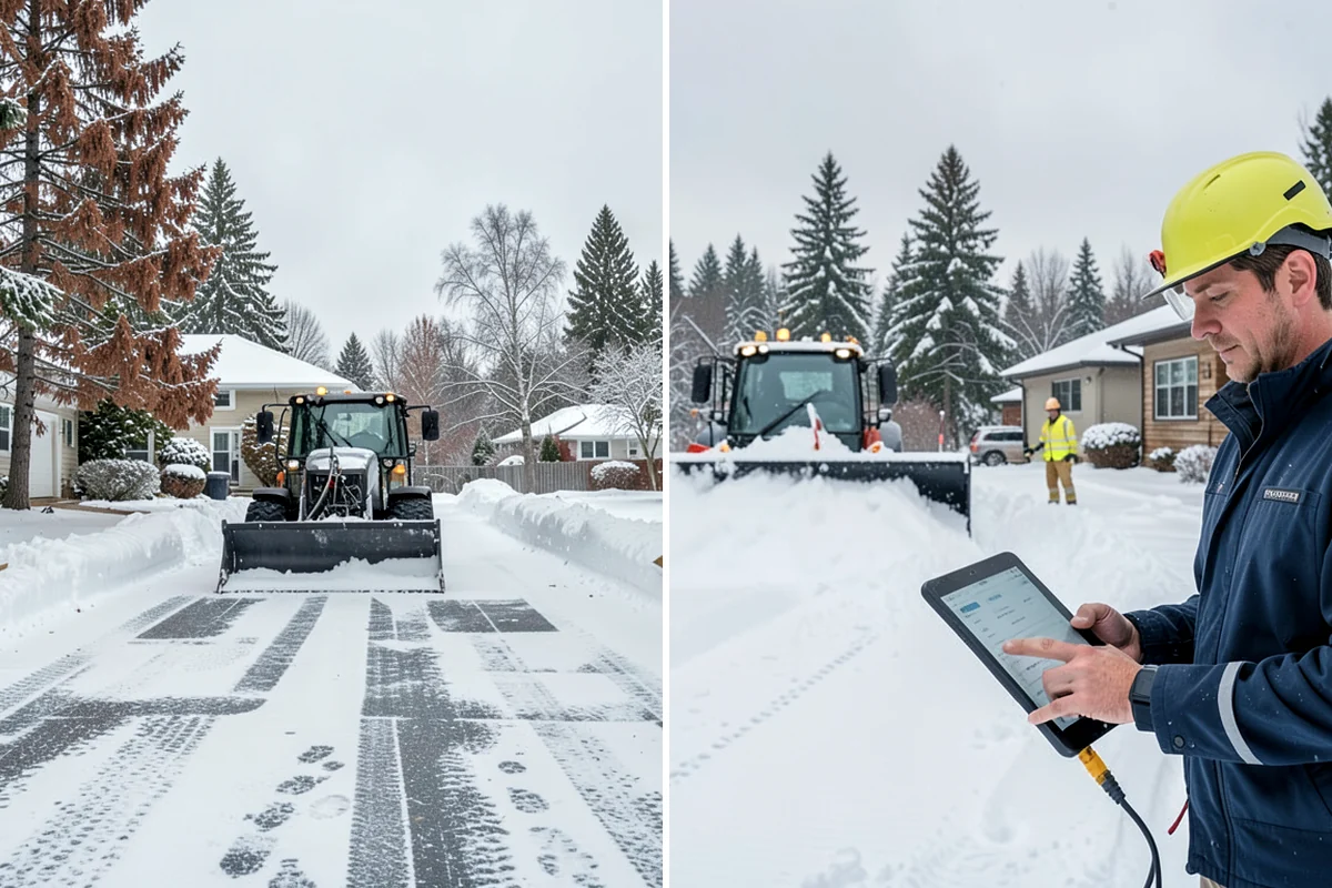 Car Dealership Parking Lot Snow Removal in Snoqualmie, King County, WA - Map customer parking, display rows, and the service drive