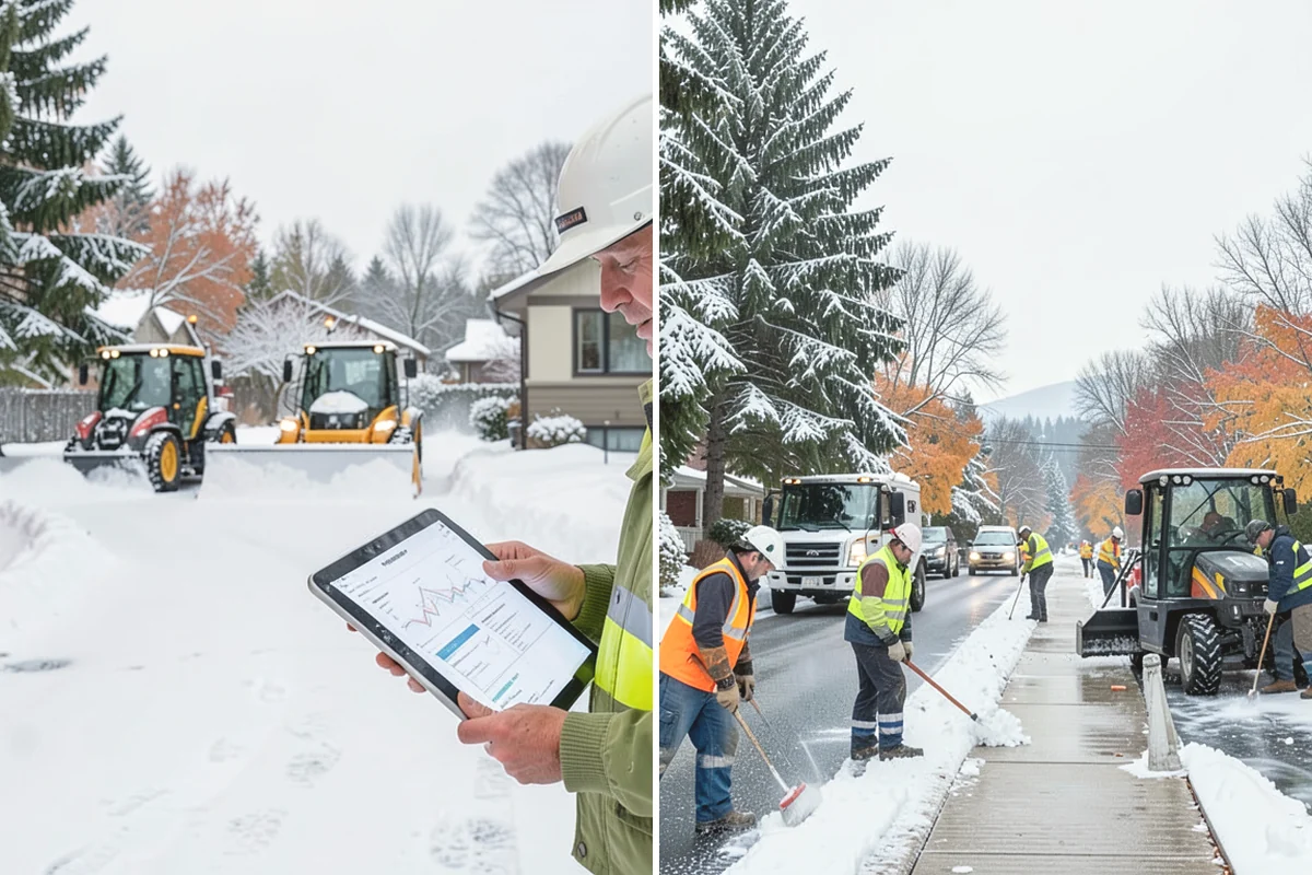 Car Dealership Parking Lot Snow Removal in Steilacoom, Pierce County, WA - Map customer parking, display rows, and the service drive