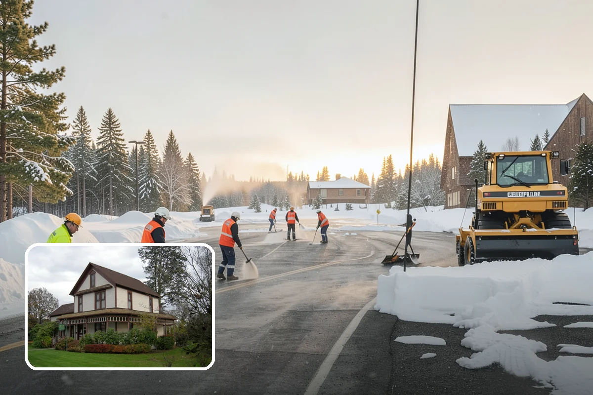 Car Dealership Parking Lot Snow Removal in Sumner, Pierce County, WA - Customer parking, showroom, and service drives stay open