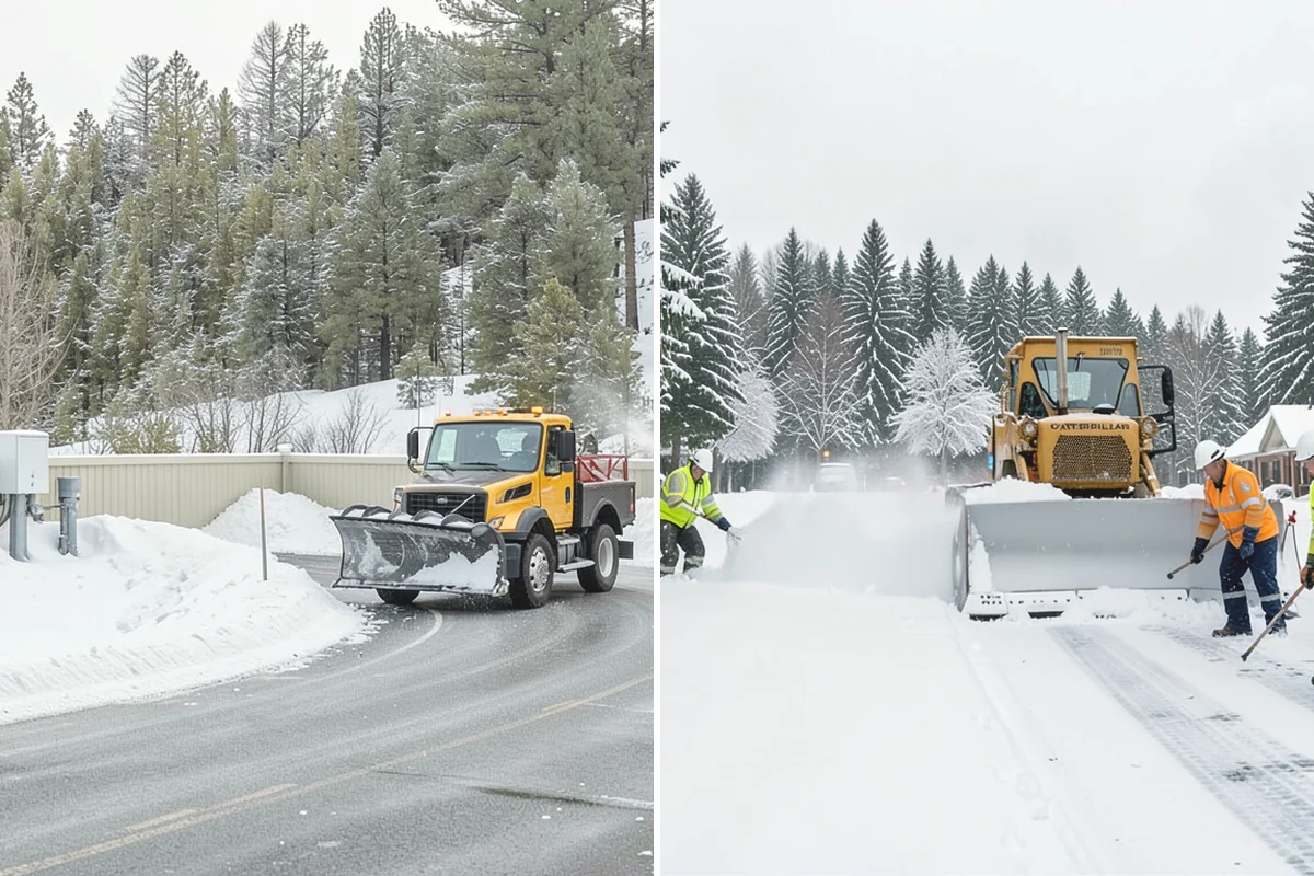 Car Dealership Parking Lot Snow Removal in University Place, Pierce County, WA - Map customer parking, display rows, and the service drive