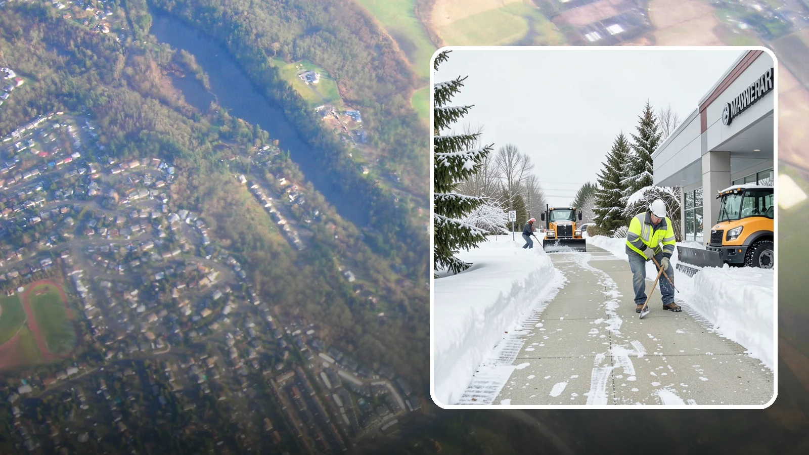 Car Dealership Sidewalk Clearing in Algona, King County, WA - Showroom and service-entrance sidewalk clearing for Western Washington car dealerships, keeping customer walks safe and the...