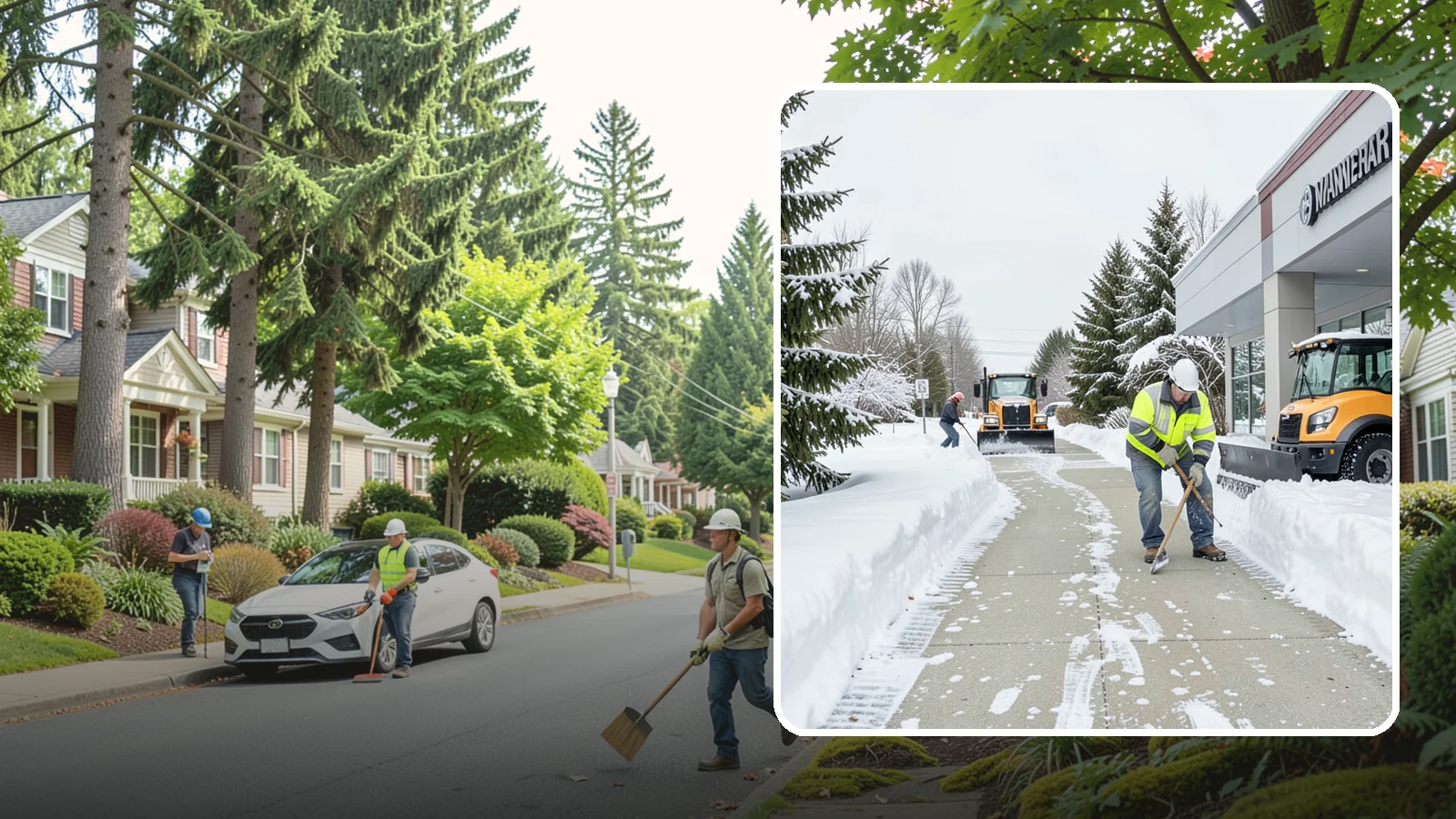 Car Dealership Sidewalk Clearing in Beaux Arts Village, King County, WA - Showroom and service-entrance sidewalk clearing for Western Washington car dealerships, keeping customer walks safe and the...