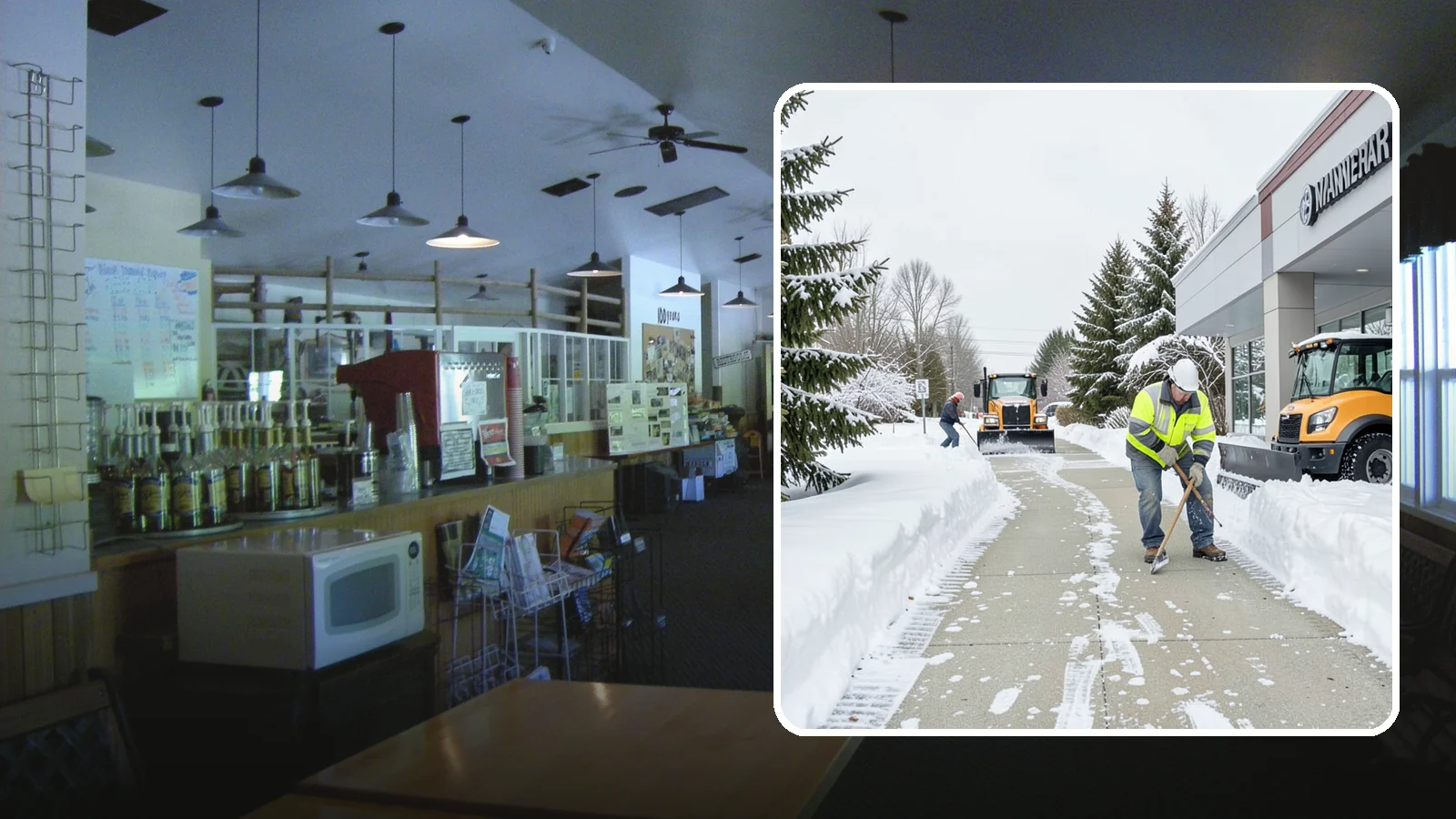 Car Dealership Sidewalk Clearing in Black Diamond, King County, WA - Showroom and service-entrance sidewalk clearing for Western Washington car dealerships, keeping customer walks safe and the...