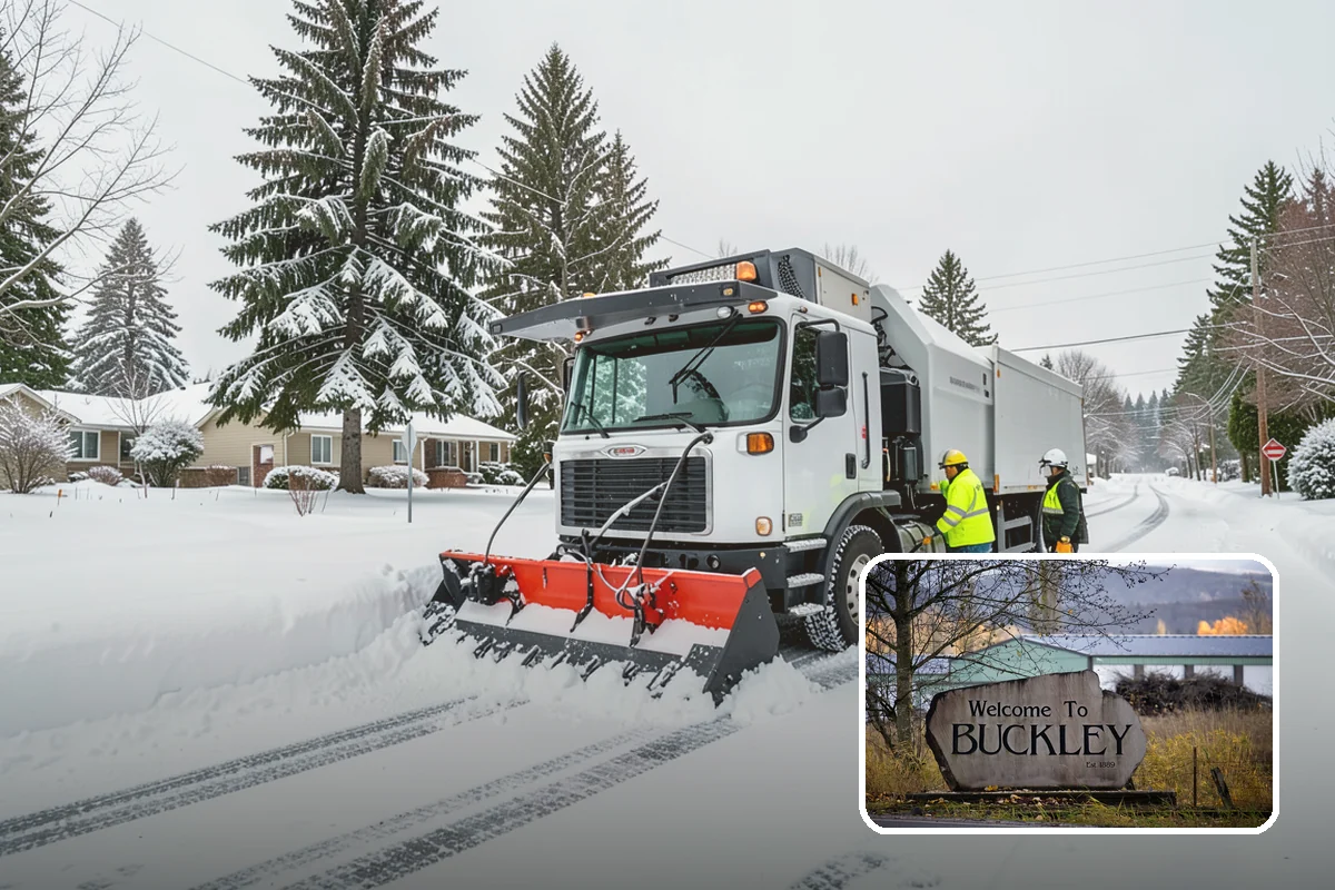 Car Dealership Sidewalk Clearing in Buckley, Pierce County, WA - Showroom and service walks cleared for arriving customers