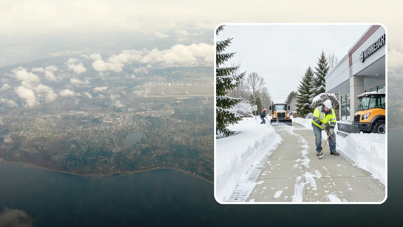 Car Dealership Sidewalk Clearing in Burien, King County, WA - Showroom and service-entrance sidewalk clearing for Western Washington car dealerships, keeping customer walks safe and the...