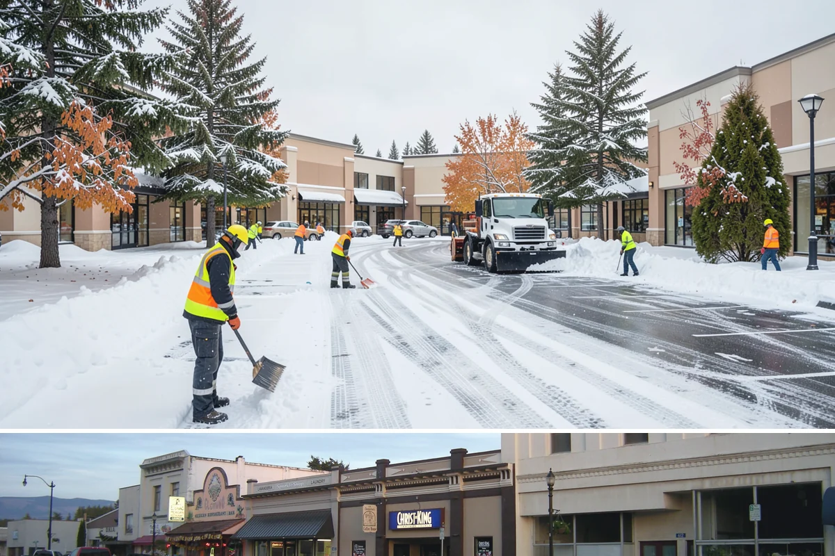 Car Dealership Sidewalk Clearing in Burlington, Skagit County, WA - Dealership demand runs December through February, when overnight drizzle glazes smooth showroom entrances before customers arrive.