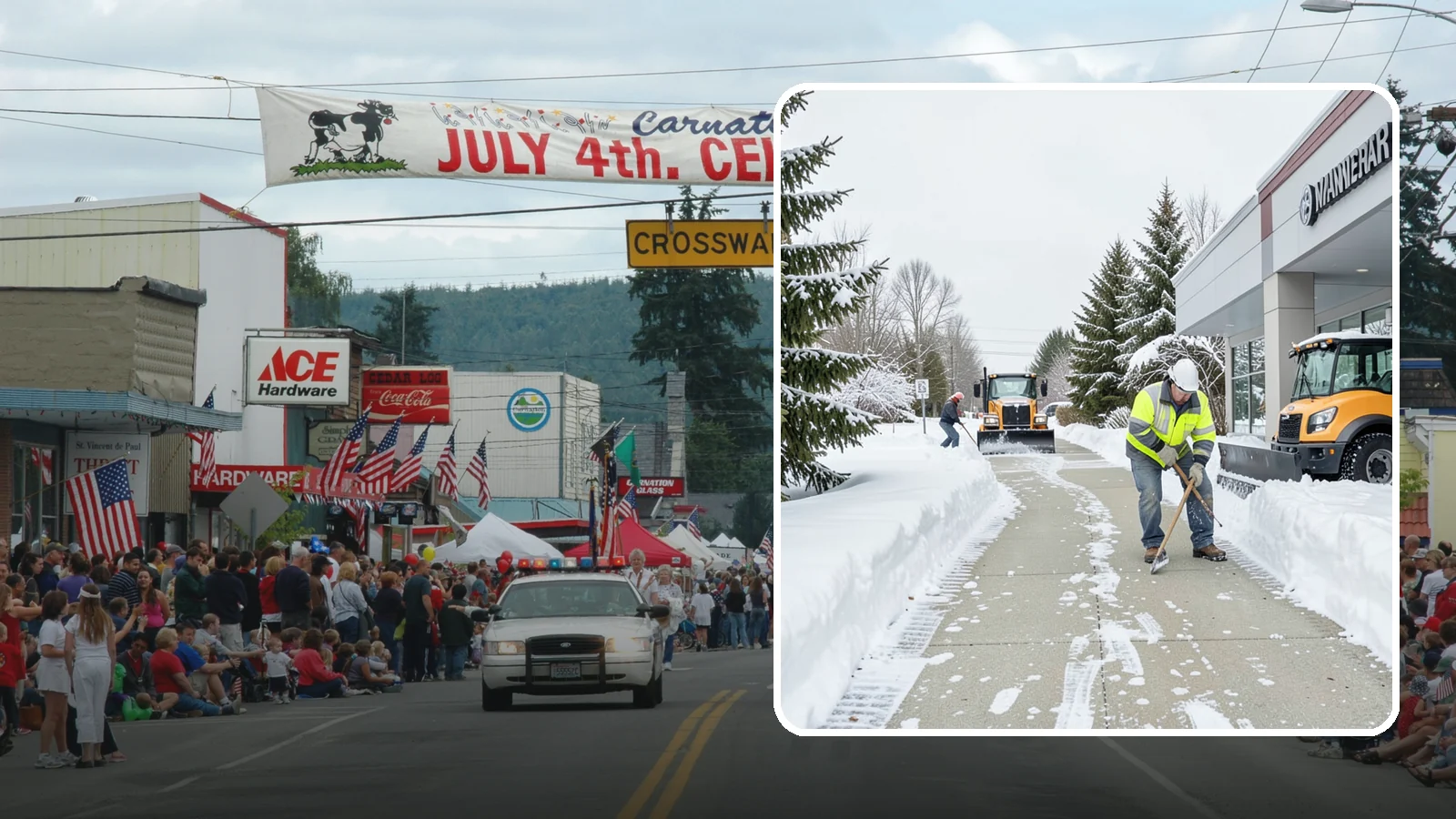 Car Dealership Sidewalk Clearing in Carnation, King County, WA - Showroom and service-entrance sidewalk clearing for Western Washington car dealerships, keeping customer walks safe and the...