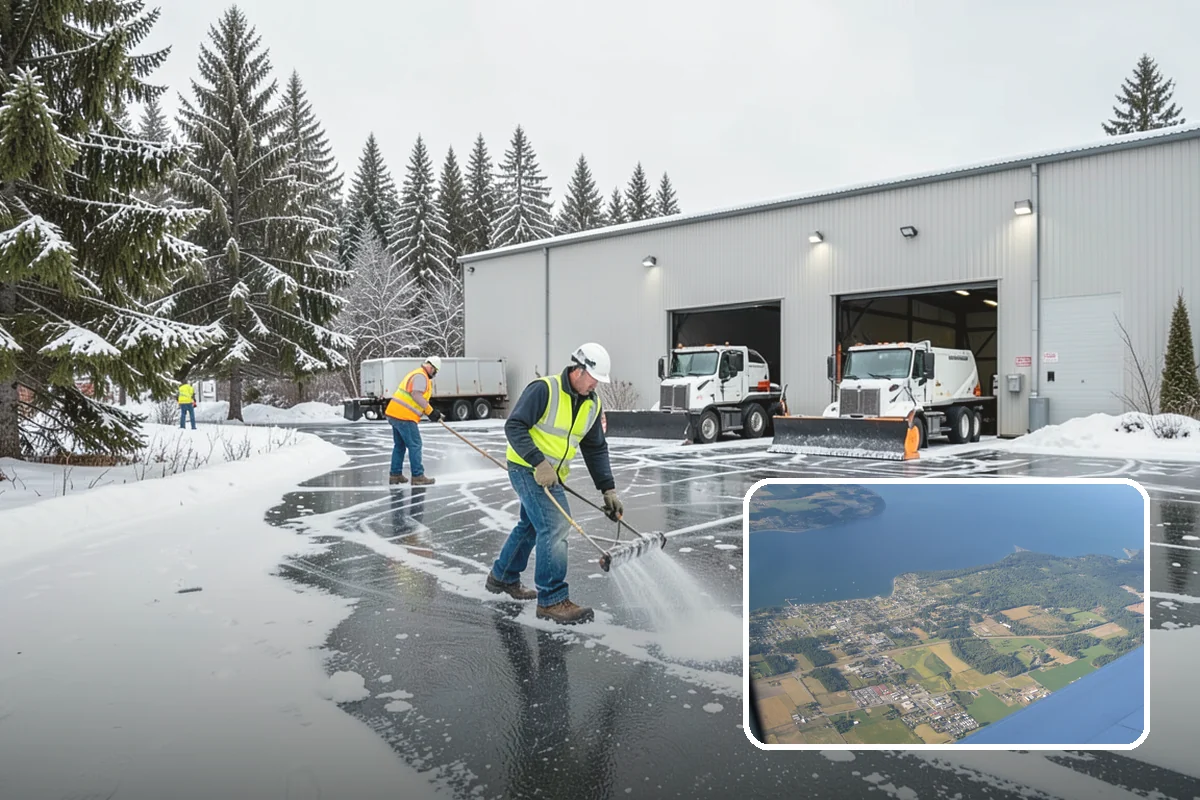 Car Dealership Sidewalk Clearing in Coupeville, Island County, WA - Showroom and service walks cleared for arriving customers