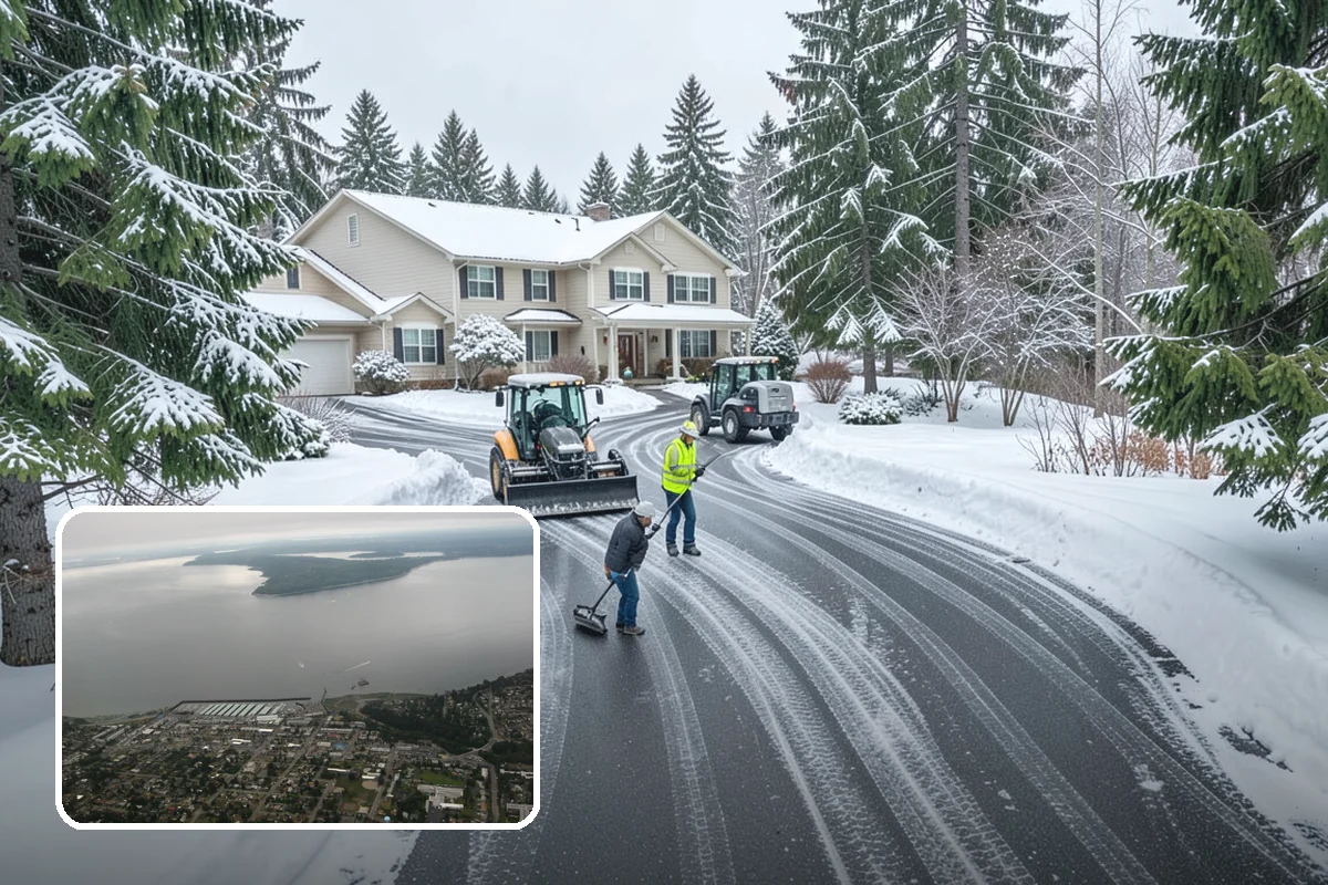 Car Dealership Sidewalk Clearing in Des Moines, King County, WA - Showroom and service walks cleared for arriving customers