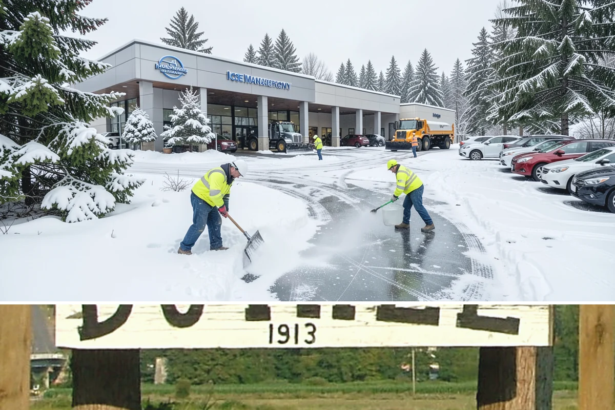 Car Dealership Sidewalk Clearing in Duvall, King County, WA - Dealership demand runs December through February, when overnight drizzle glazes smooth showroom entrances before customers arrive.