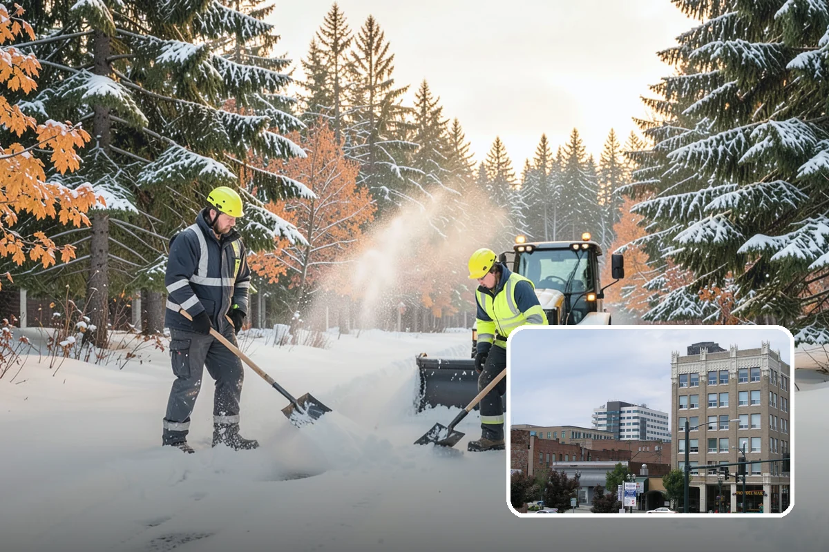 Car Dealership Sidewalk Clearing in Everett, Snohomish County, WA - Showroom and service walks cleared for arriving customers