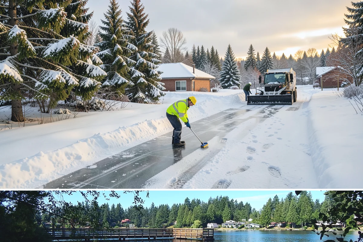 Car Dealership Sidewalk Clearing in Federal Way, King County, WA - Dealership demand runs December through February, when overnight drizzle glazes smooth showroom entrances before customers arrive.