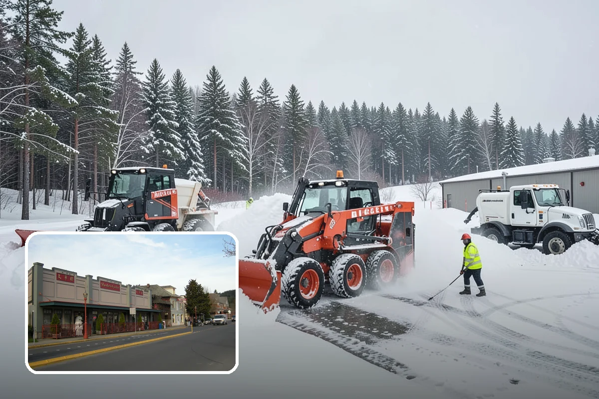 Car Dealership Sidewalk Clearing in Issaquah, King County, WA - Showroom and service walks cleared for arriving customers
