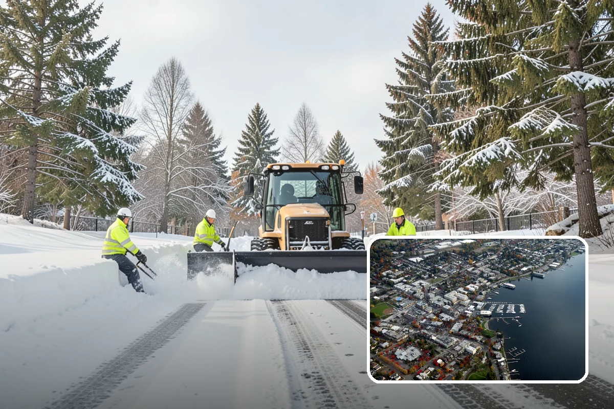 Car Dealership Sidewalk Clearing in Kirkland, King County, WA - Showroom and service walks cleared for arriving customers