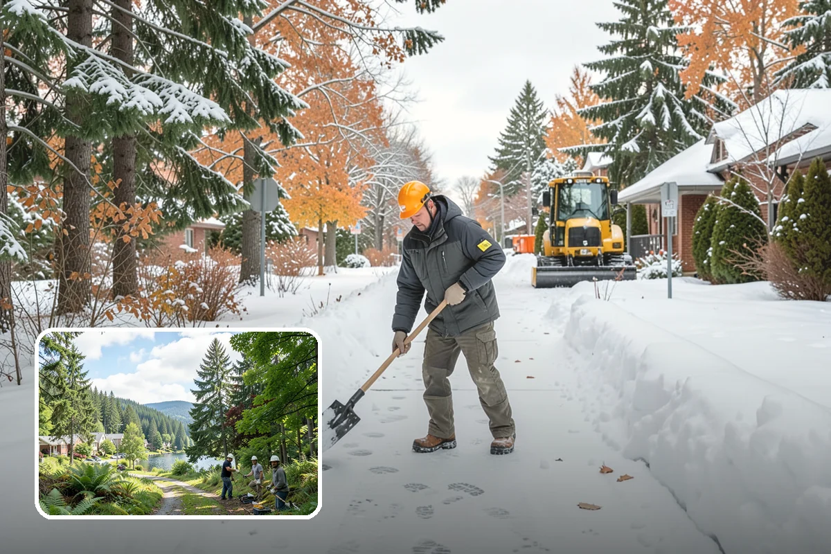 Car Dealership Sidewalk Clearing in Lake Forest Park, King County, WA - Showroom and service walks cleared for arriving customers