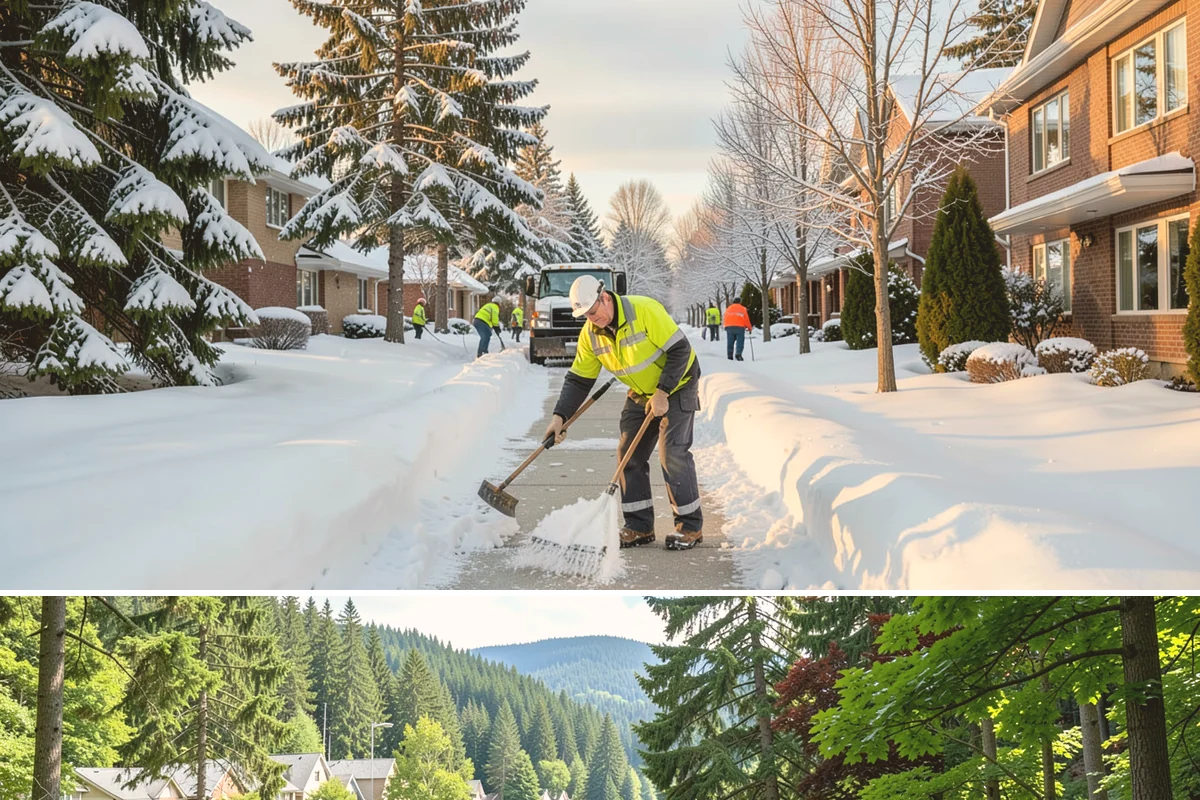 Car Dealership Sidewalk Clearing in Lake Forest Park, King County, WA - Dealership demand runs December through February, when overnight drizzle glazes smooth showroom entrances before customers arrive.
