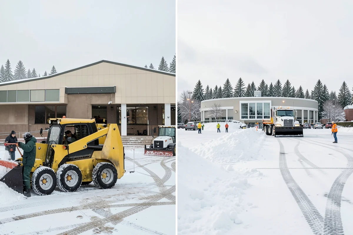 Car Dealership Sidewalk Clearing in Lakewood, Pierce County, WA - Clear the showroom entrance and customer walk before opening