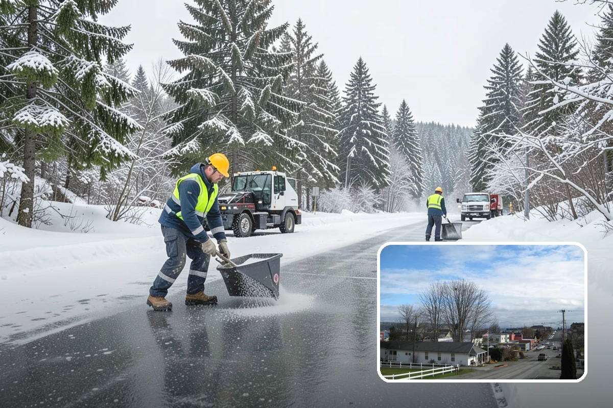 Car Dealership Sidewalk Clearing in Langley, Island County, WA - Showroom and service walks cleared for arriving customers