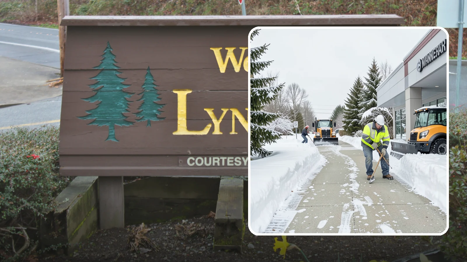 Car Dealership Sidewalk Clearing in Lynnwood, Snohomish County, WA - Showroom and service-entrance sidewalk clearing for Western Washington car dealerships, keeping customer walks safe and the...