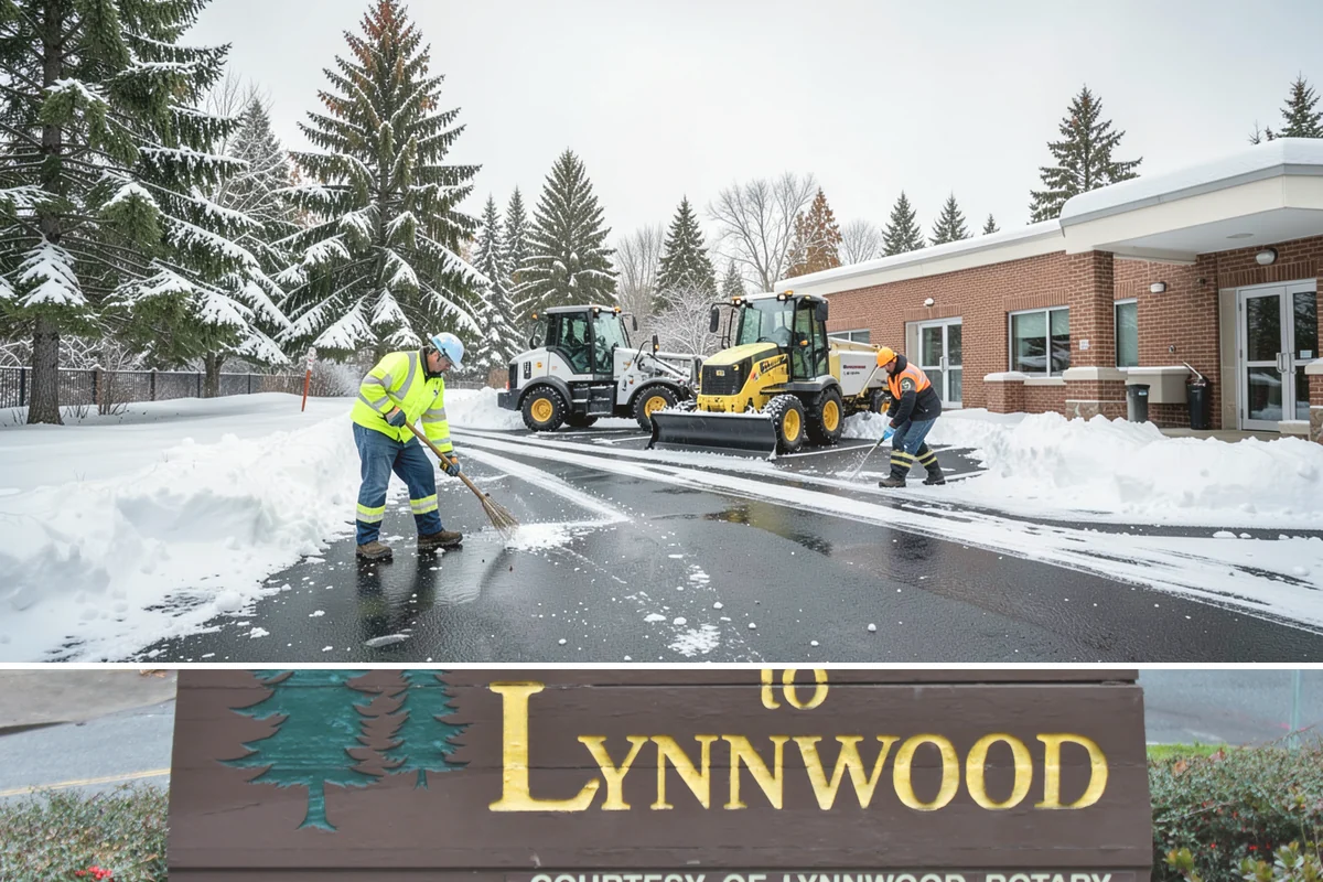 Car Dealership Sidewalk Clearing in Lynnwood, Snohomish County, WA - Dealership demand runs December through February, when overnight drizzle glazes smooth showroom entrances before customers arrive.