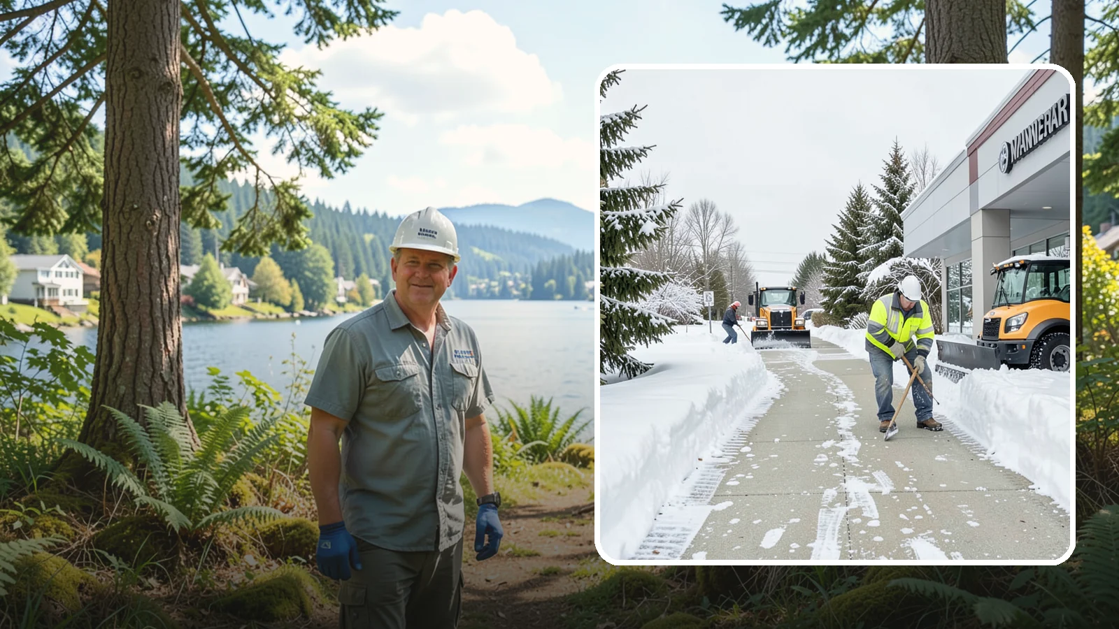 Car Dealership Sidewalk Clearing in Milton, King County, WA - Showroom and service-entrance sidewalk clearing for Western Washington car dealerships, keeping customer walks safe and the...