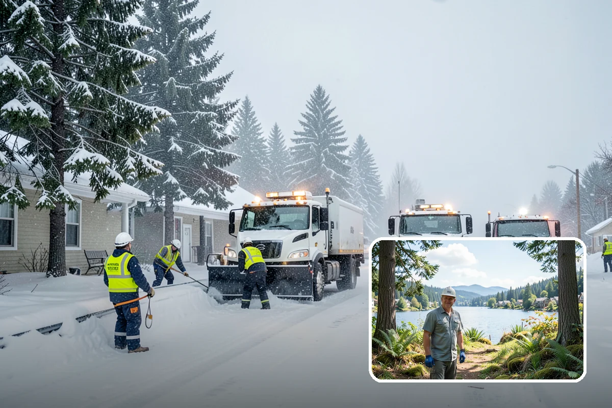 Car Dealership Sidewalk Clearing in Milton, King County, WA - Showroom and service walks cleared for arriving customers