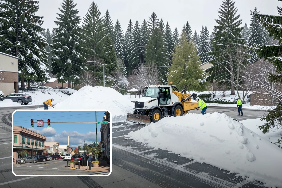 Car Dealership Sidewalk Clearing in Monroe, Snohomish County, WA - Showroom and service walks cleared for arriving customers