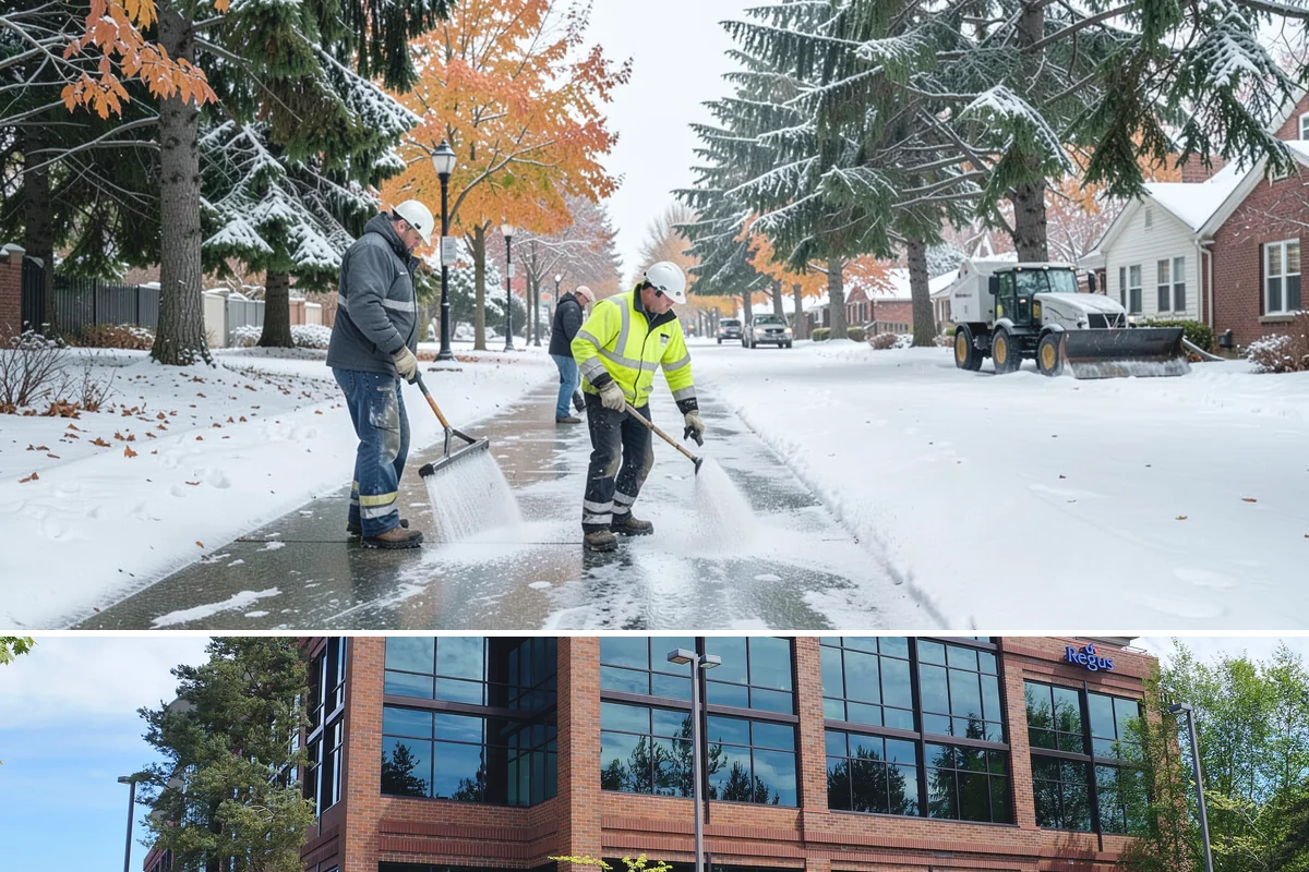 Car Dealership Sidewalk Clearing in Mountlake Terrace, Snohomish County, WA - Dealership demand runs December through February, when overnight drizzle glazes smooth showroom entrances before customers arrive.