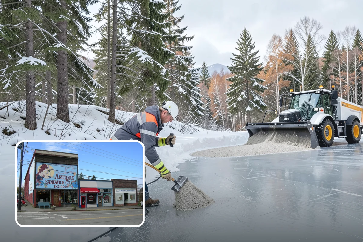 Car Dealership Sidewalk Clearing in Ruston, Pierce County, WA - Showroom and service walks cleared for arriving customers