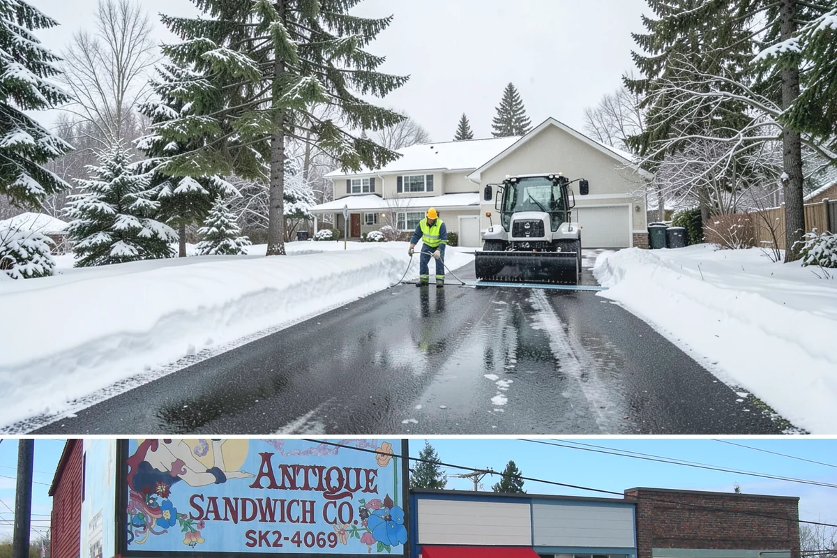 Car Dealership Sidewalk Clearing in Ruston, Pierce County, WA - Dealership demand runs December through February, when overnight drizzle glazes smooth showroom entrances before customers arrive.