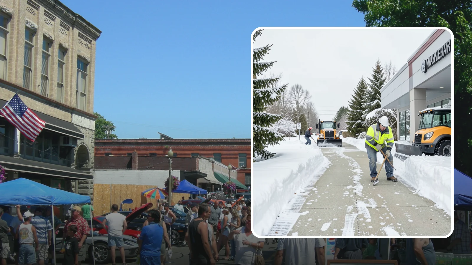Car Dealership Sidewalk Clearing in Snohomish, Snohomish County, WA - Showroom and service-entrance sidewalk clearing for Western Washington car dealerships, keeping customer walks safe and the...