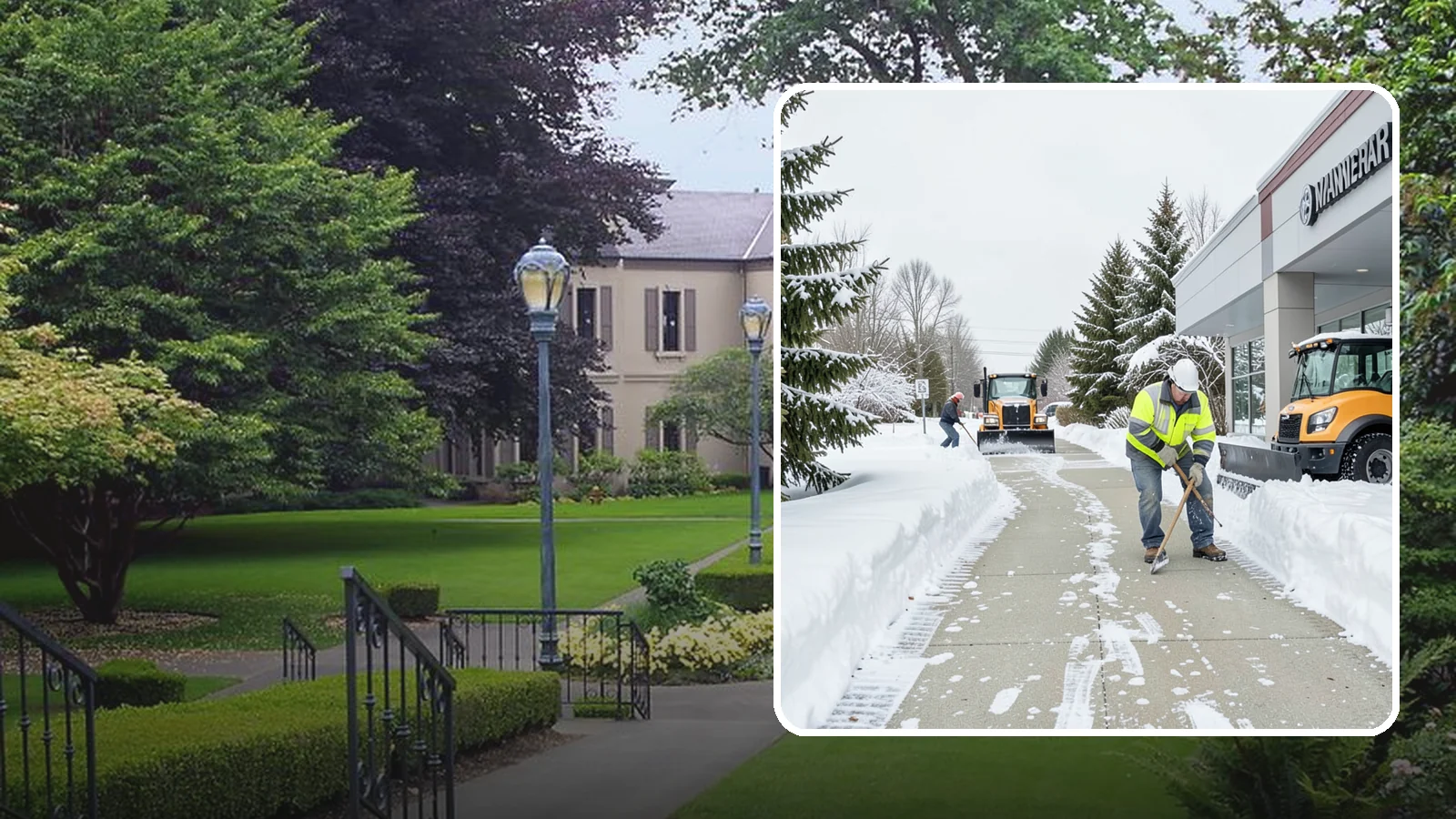 Car Dealership Sidewalk Clearing in Woodinville, King County, WA - Showroom and service-entrance sidewalk clearing for Western Washington car dealerships, keeping customer walks safe and the...