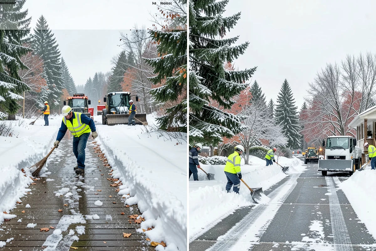 Car Dealership Snow Plowing in Arlington, Snohomish County, WA - Map the display rows, customer lot, and service drive with management