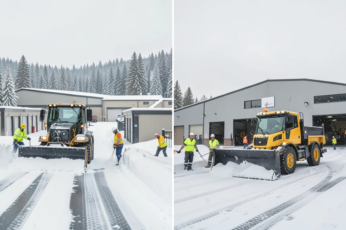 Car Dealership Snow Plowing in Black Diamond, King County, WA - Map the display rows, customer lot, and service drive with management
