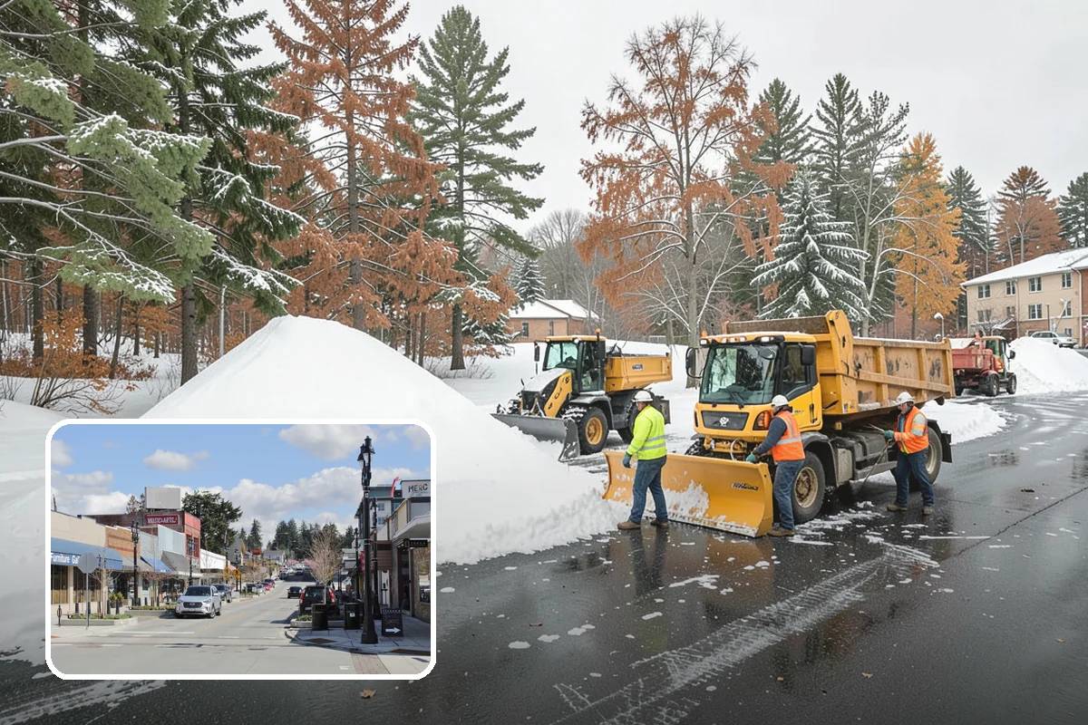 Car Dealership Snow Plowing in Bothell, King County, WA - Inventory rows cleared without scraping vehicles