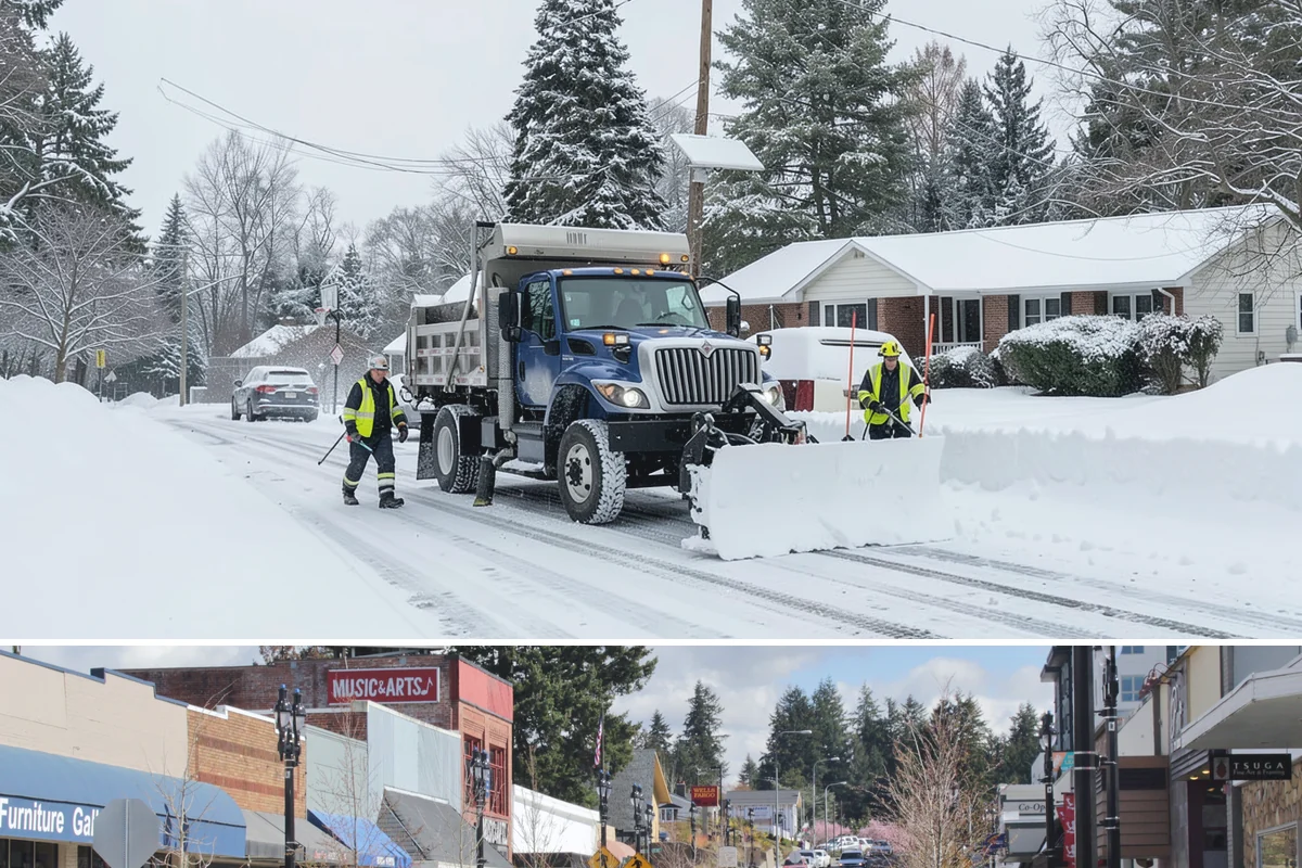 Car Dealership Snow Plowing in Bothell, King County, WA - Set up service before winter so your inventory and showroom stay presentable and open.
