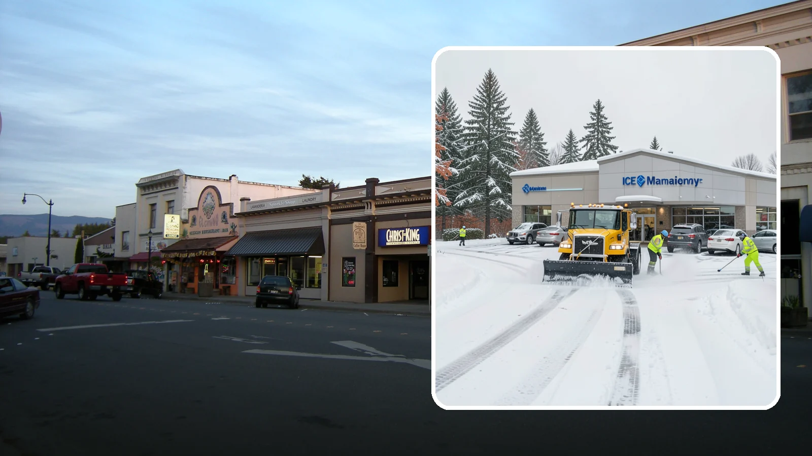 Car Dealership Snow Plowing in Burlington, Skagit County, WA - We plow dealership lots, showroom entrances, and service drives while working carefully around your inventory.
