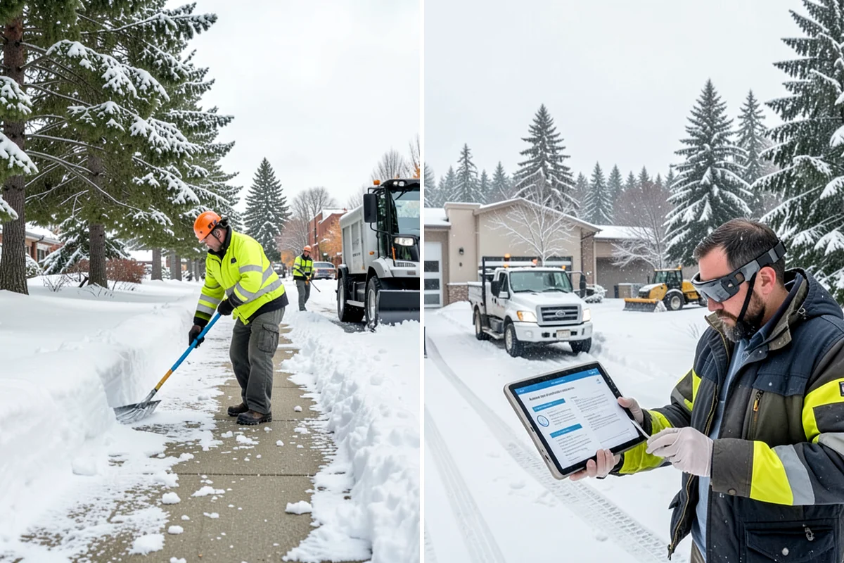 Car Dealership Snow Plowing in Clyde Hill, King County, WA - Map the display rows, customer lot, and service drive with management