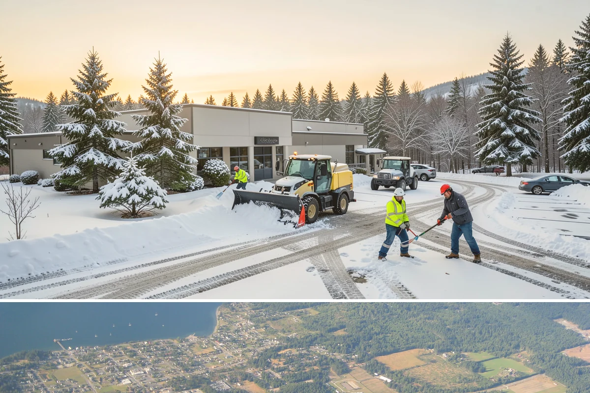 Car Dealership Snow Plowing in Coupeville, Island County, WA - Set up service before winter so your inventory and showroom stay presentable and open.